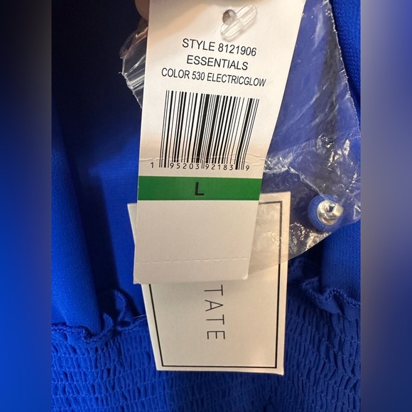 NWT 1.STATE Fabiana Blue Mock Neck Smocked Waist Ruffle Party Dress - Picture 5 of 9